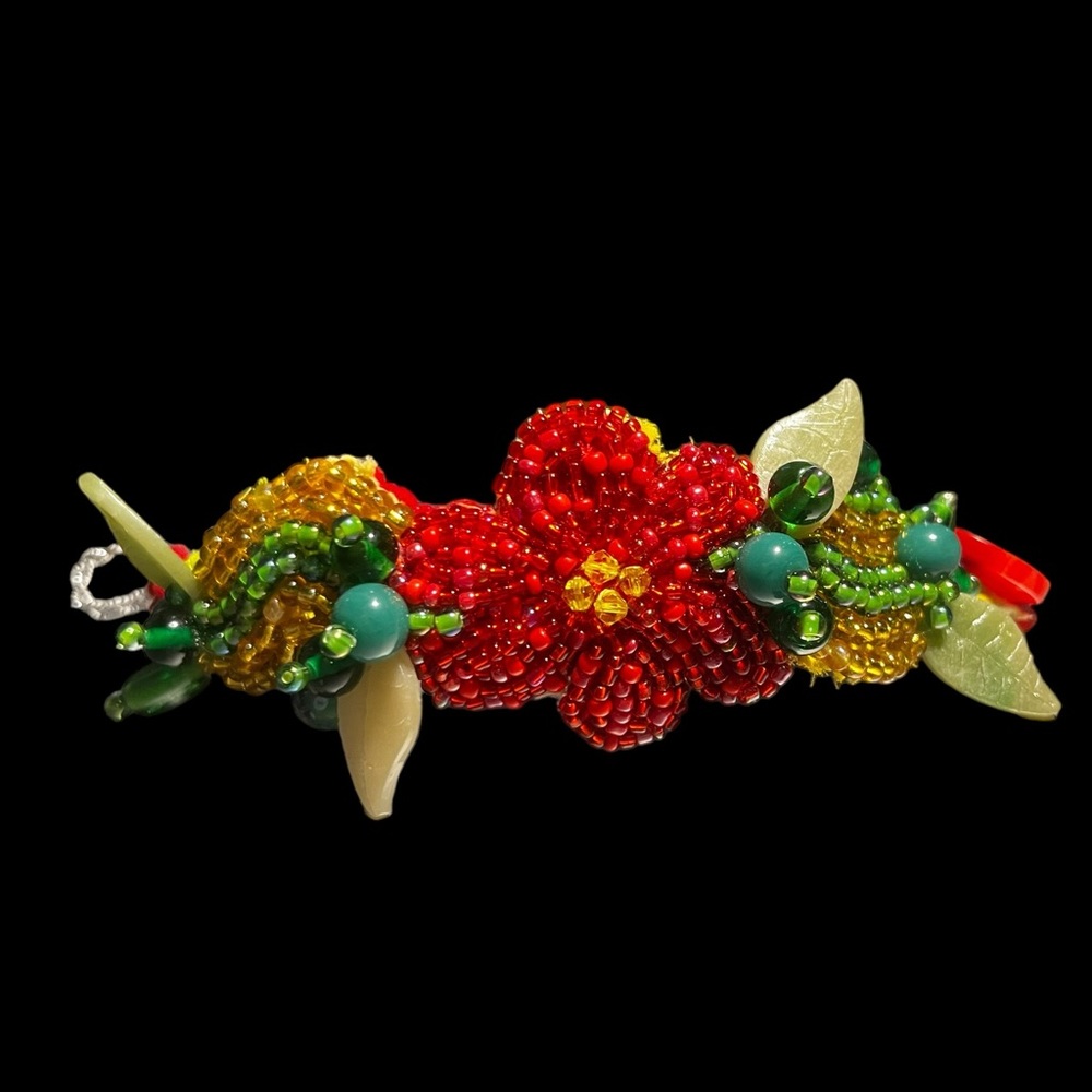 Hand-crafted Beaded Cuff Bracelet.